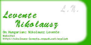 levente nikolausz business card